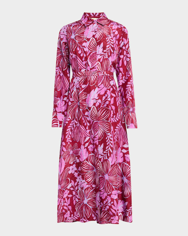 Harriet Floral-Print Maxi Shirtdress